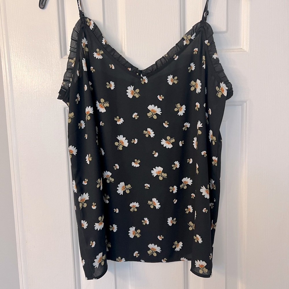 LOFT Black Floral Camisole